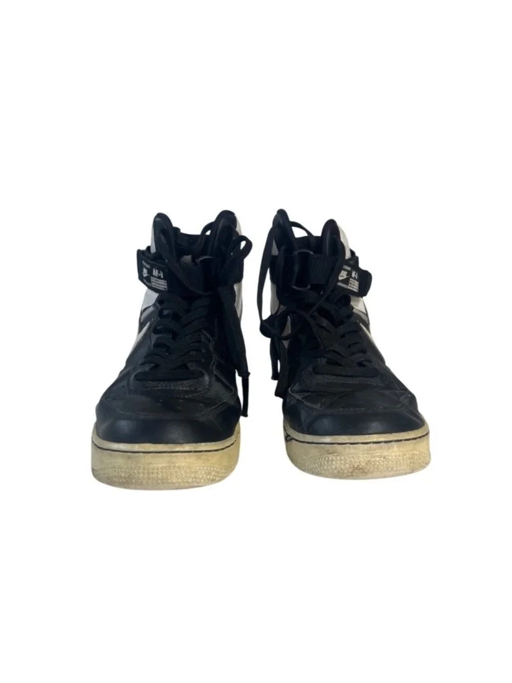 Nike Air Force 1 High Top Sneakers Black White Size 10.5 Pre-Owned